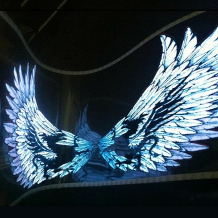 ✨COD Lampu Led Equalizer Musik Kaca Belakang Mobil 60 X 30 Cm - Blue Wing Terbaru