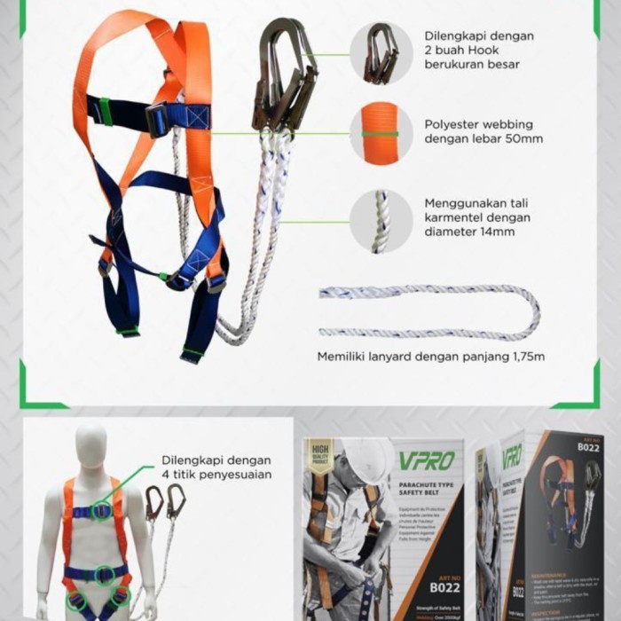 [New] Full Body Harnes Double Hook/ Safety Harnes Limited