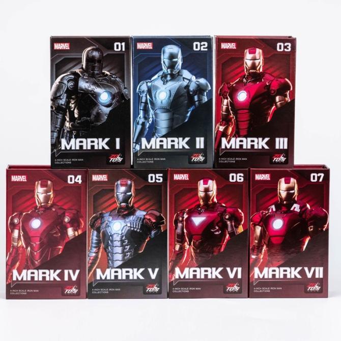 ZD Toys Marvel IRON MAN 4 Inch Scale Mark 1 sampai mark 7