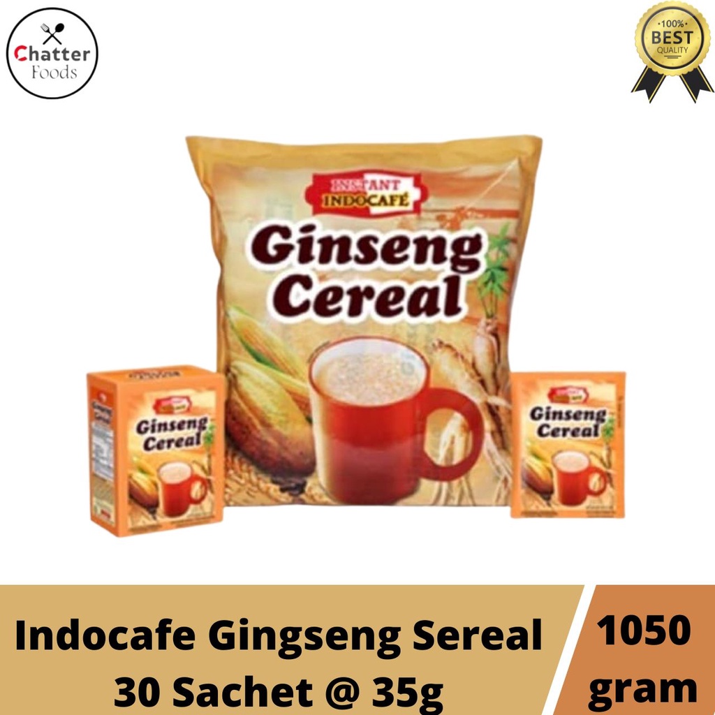 

Indocafe Instan Ginseng Cereal / Sereal Gingseng Indocafe / 30Sachet / Halal