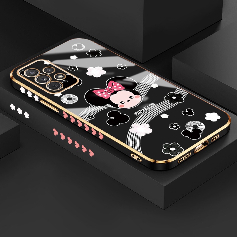 Casing Hp Samsung A72 5G A71 A70 A70s Case ponsel lapisan poliester Hp Minnie lucu kartun Casing can