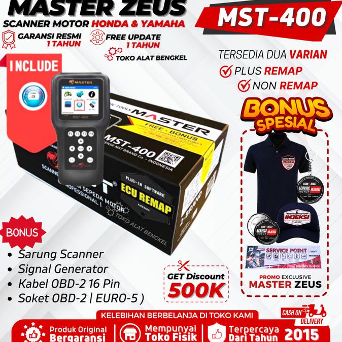 Ready Scanner motor injeksi HONDA & YAMAHA MASTER ZEUS MST 400 Terlaris