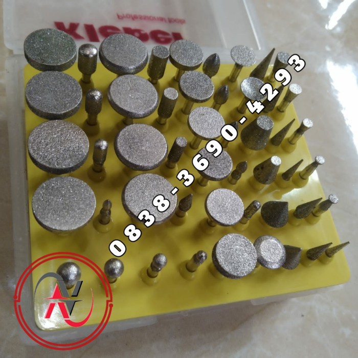 ✅COD Mata Bor Intan Ukir Mini Grinda Set 50 Pcs Bor Ukir Batu Original Berkualitas