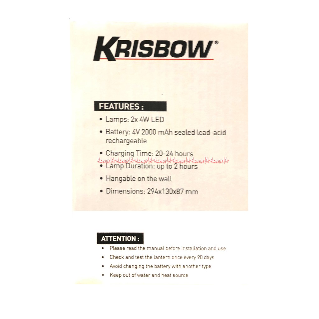 Krisbow Emergency Lamp Lampu Emergency Double Emergenci Double 2 Lampu Lampu Darurat Twin