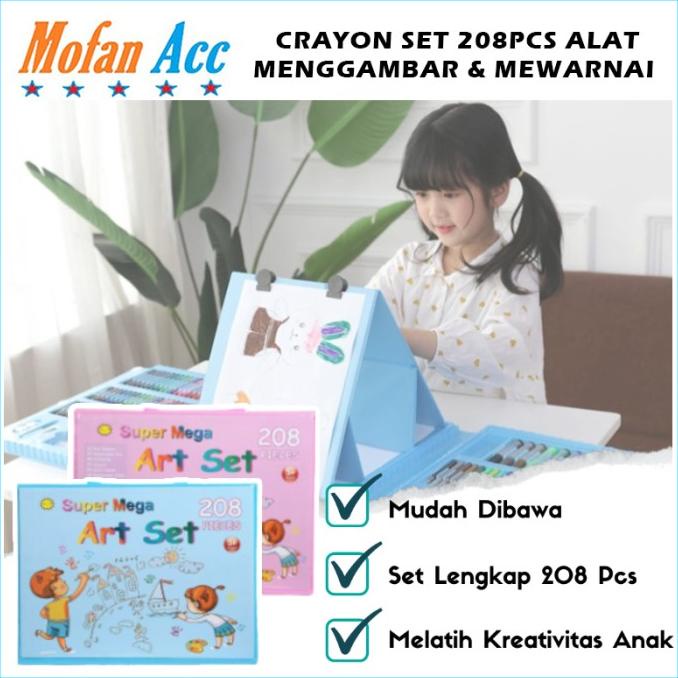 

Crayon Set 208pcs Alat Gambar Mewarnai Lengkap Hadiah Kado Untuk Anak