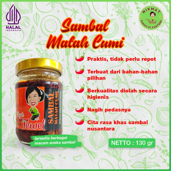 

Sambal Matah Cumi Original Nyah Tewel Premium Praktis 130Gr