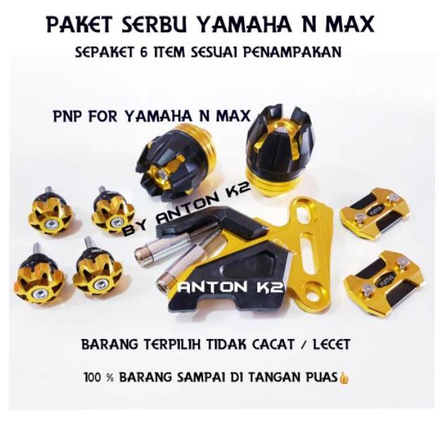 Ready AKSESORIS-VARIASI YAMAHA MOTOR N MAX-NMAX OLD-NMAX NEW 2020/2021/2022 PAKET SERBU 6ITEM PNP FO