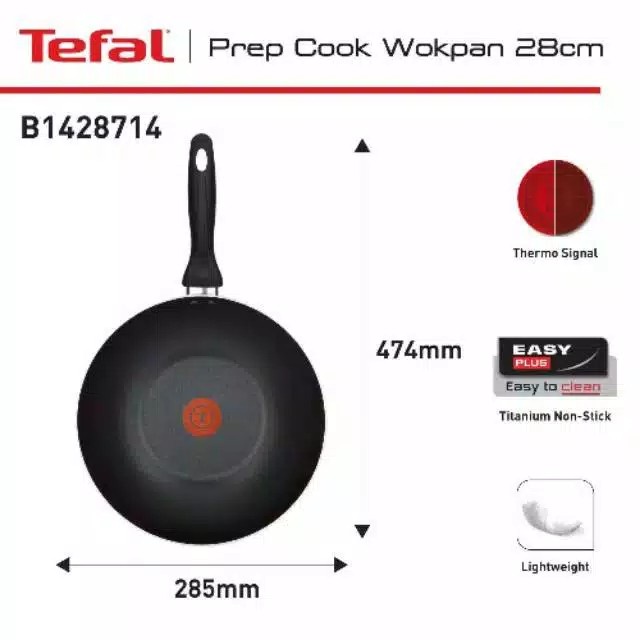✅Original Wajan Teflon Tefal Prep Cook Fypan 28Cm B1428714 Original Diskon