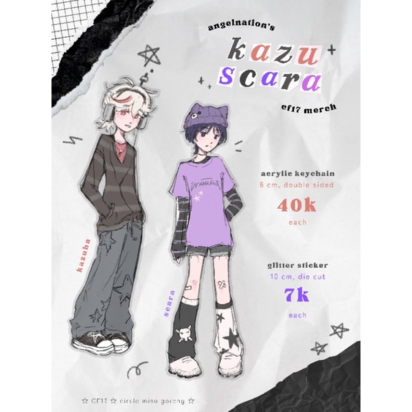 Y2K kazuscara keychains & glitter stickers - angelnation