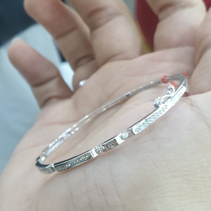 ✨Sale Gelang Bangle Kecil Padat Simple Emas Putih 750 Limited