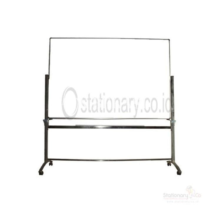 

✨Sale Papan Whiteboard Magnetik Stand Kaki Double Face Sakana Uk 120 X 240 Limited