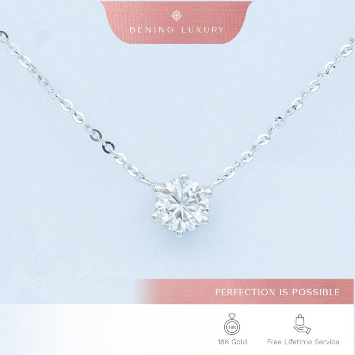 ✨Sale Kalung Berlian Gia 0.52Ct Ginella Bening Luxury Diskon