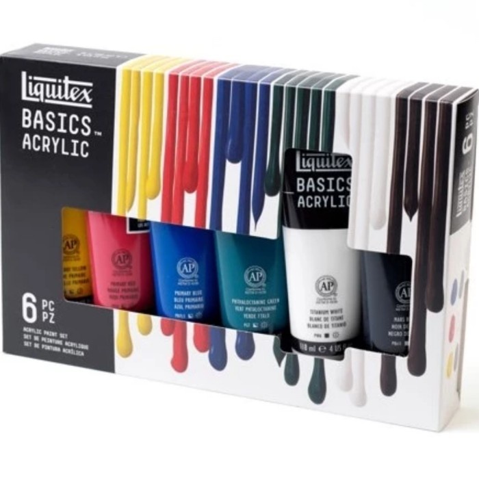 

✨Ready Liquitex Basics Acrylic Primary Set 6X118Ml Berkualitas