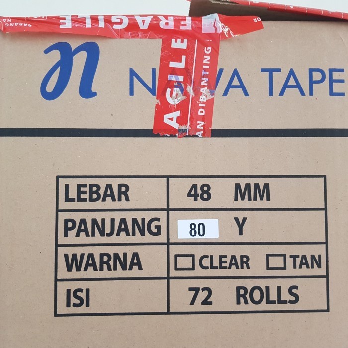 

✨Sale 1 Dus 72 Roll Lakban Lakban Fragile Merah Ukuran 48Mm X 80 Yard Terbatas