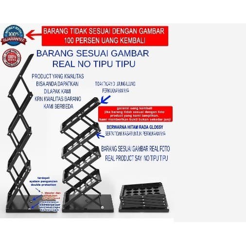 

✨Ready Rak Brosur Besi Hitam 4 Susun / Rak Display Diskon