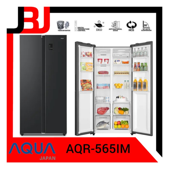 ✨Ready Kulkas Side By Side Aqua Aqr-565Im Lemari Es Aqua Aqr565Im Aqr565 Aqua Diskon