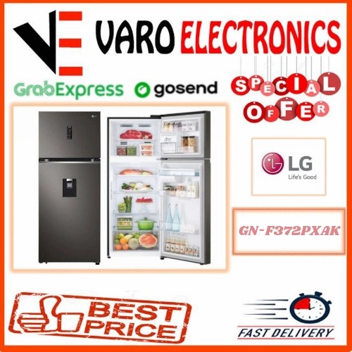 ✨Original Lg Gn-F372Pxak Kulkas 2 Pintu Gnf372Pxak Gn-F372 Gnf372 372Pxak Diskon