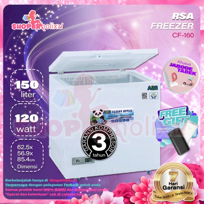 ✨Original Chest Freezer Rsa Cf-160 Freezer Box Kulkas Daging Es Batu Sale Limited