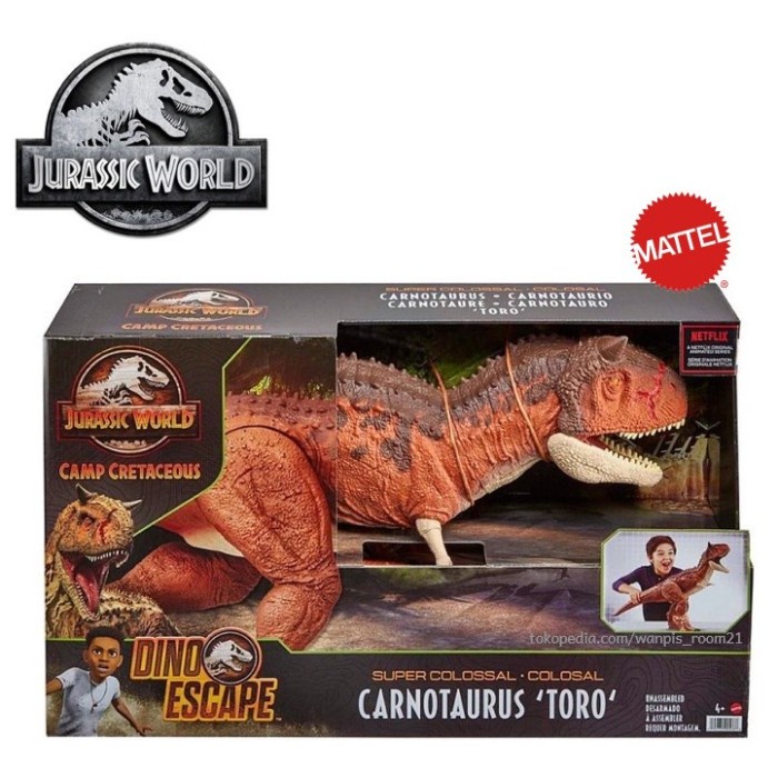 ✨Baru Mattel Jurassic World Super Colossal Carnotaurus Toro Original Terbatas