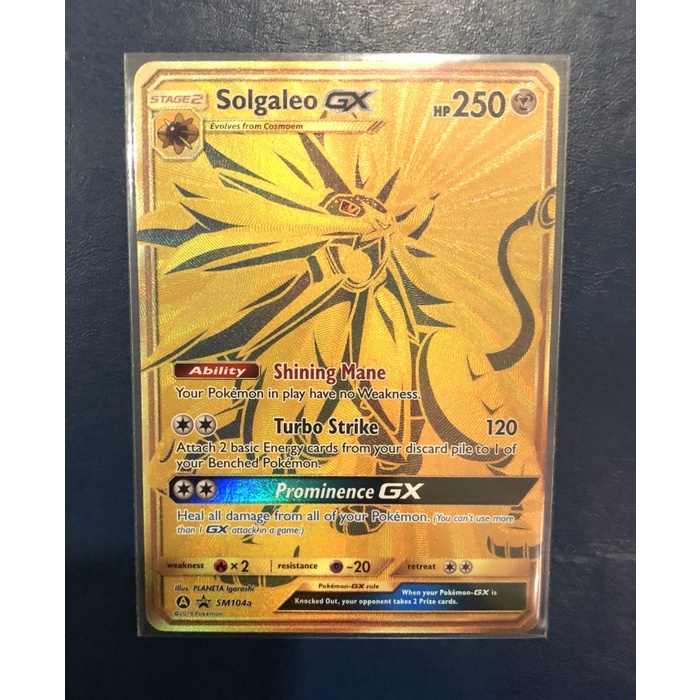 ✅Termurah Solgaleo Gx Gold Sm104A / Kartu Pokemon Eng Berkualitas