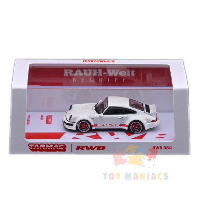 ✅Termurah Tarmac Work 1/64 Rwb 964 White / Red Stripe Ducktail T64-037-Wht Limited