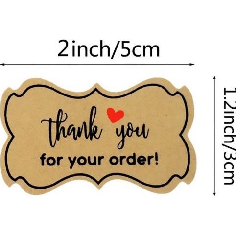 

*#*#*#] D 3 cm Sticker Label / Paper Tag Thank You For Your Order Kotak Kraft