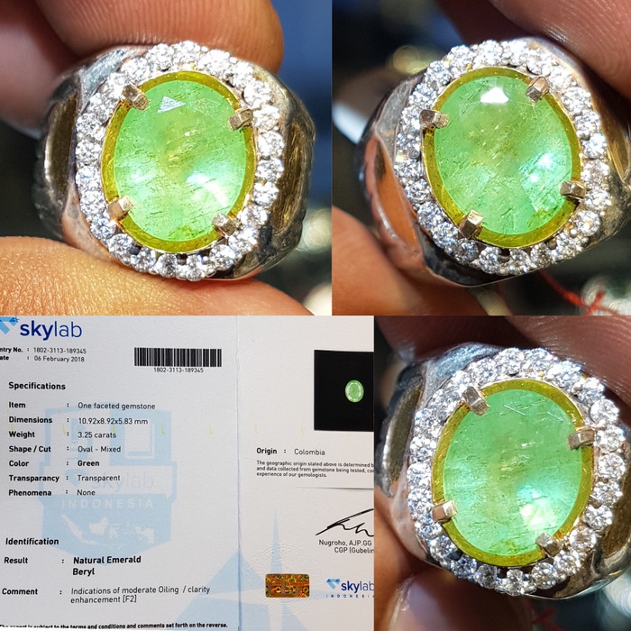 ✨Termurah Batu Zamrud Colombia Emerald Colombia Sertifikat 3.25 Crt Diskon