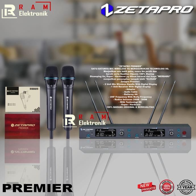 Mic Wireless Zetapro PREMIER Original Bonus Hardcase 2 Handheld BARU