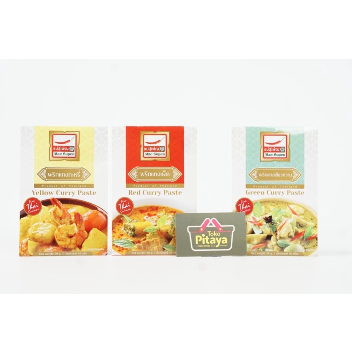 

best seller] Mae Supen Bumbu Instant Kari - Yellow Curry / Red Curry / Green 50gr