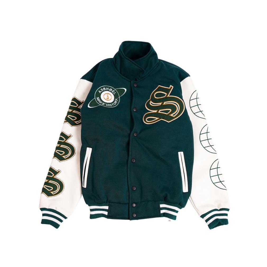 Jaket Varsity Pria Original By Zargham Oficial Asbhoel Green Folks