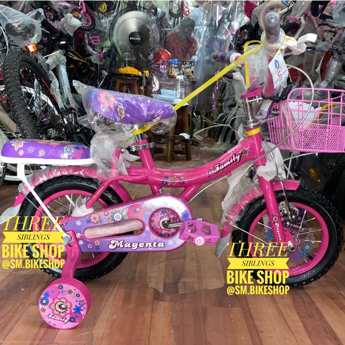 ✨Original Sepeda Mini Anak Perempuan Family Magenta 12 Inch Pink Berkualitas