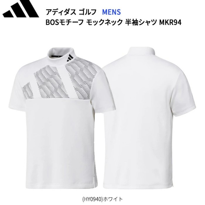 ✅Baru Tshirt Golf Adidas Aeroready Big Badge Short Sleeve Mock Neck Shirt Diskon
