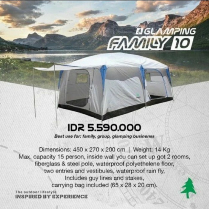 ✨Original Tenda Family Consina Glamping Kapasitas 10 Orang Original Waterproof Berkualitas