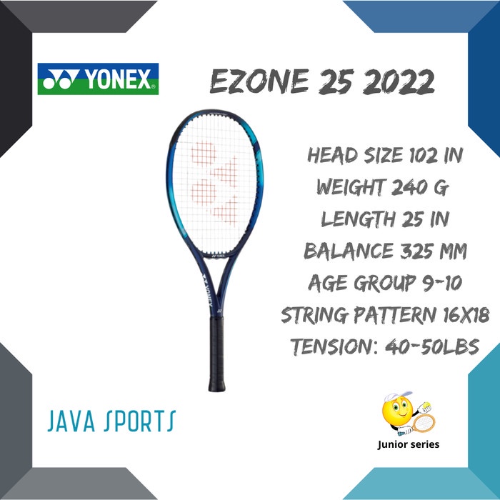 ✨Ori Raket Tenis Yonex Ezone 25 Junior Sky Blue  240G  102 In² Diskon