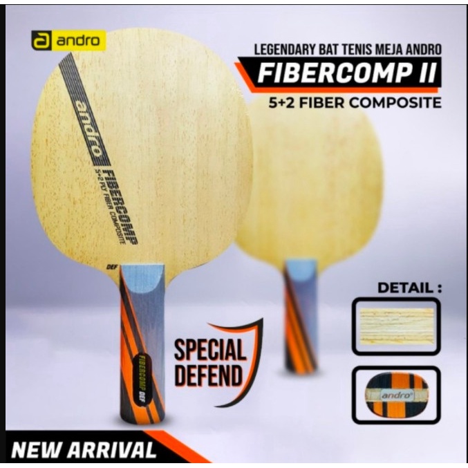 ✨Ori Kayu Bet Pingpong Tenis Meja Andro Fibercomp Ii Def St Original Diskon