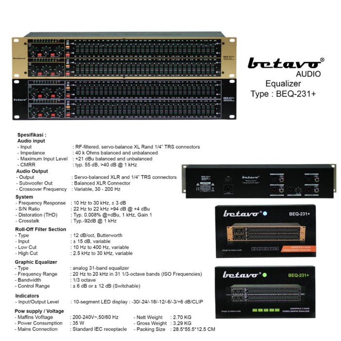 ✨Ori Equalizer Betavo Beq 231 Black / Gold Harga Sama Diskon