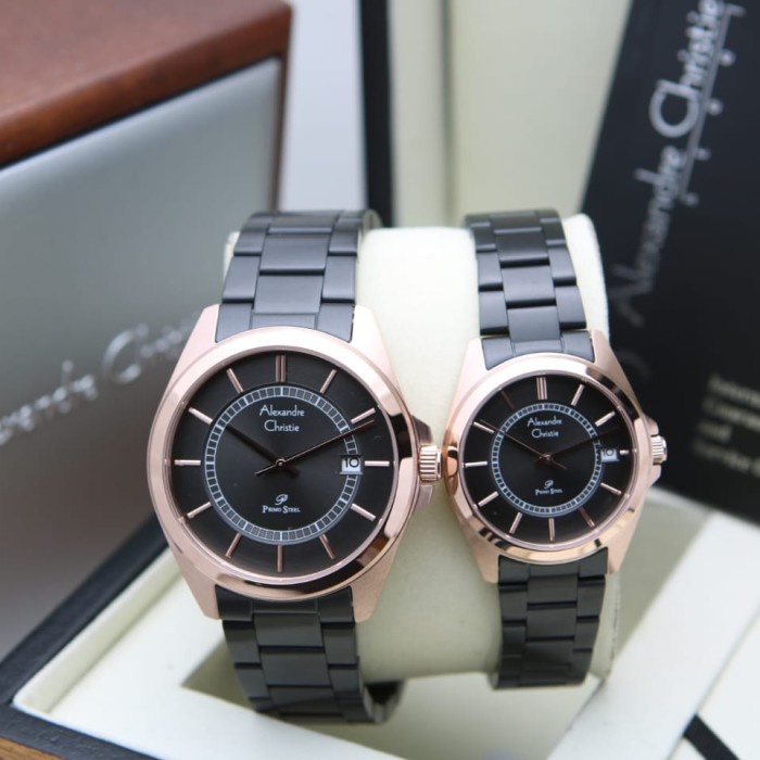 ✨Termurah Alexandre Christie Couple Ac1033 / Ac 1033 Rosegold Black Original Terbatas