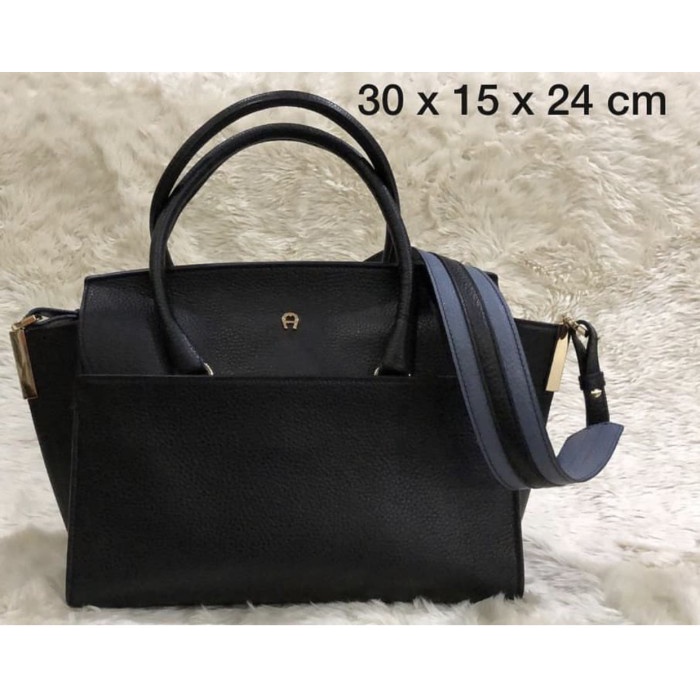 ✨New Tas Wanita Aigner Bella Original - Black - Size 30X15X24 Cm Limited