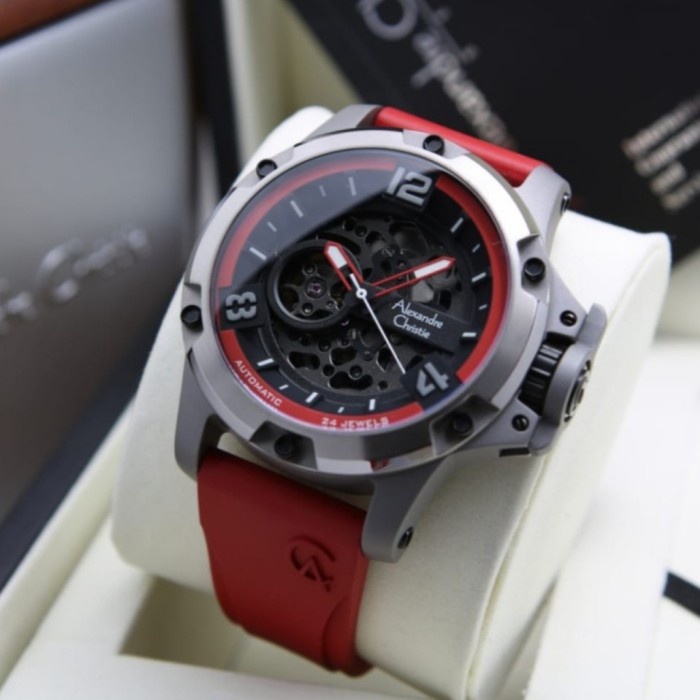 ✨Sale Jam Tangan Pria Alexandre Christie Ac6295 Ac 6295 Otomatis Red Rubber Limited