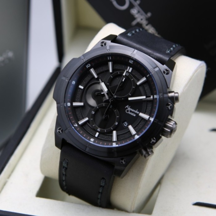 ✨Sale Alexandre Christie Ac 6587 Full Black Ac6587 Pria Original Terbaru