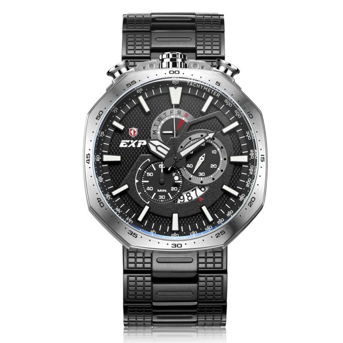 ✨Ready Jam Tangan Expedition 6745 Exp Pria Sporty Silver Black Original Terbatas