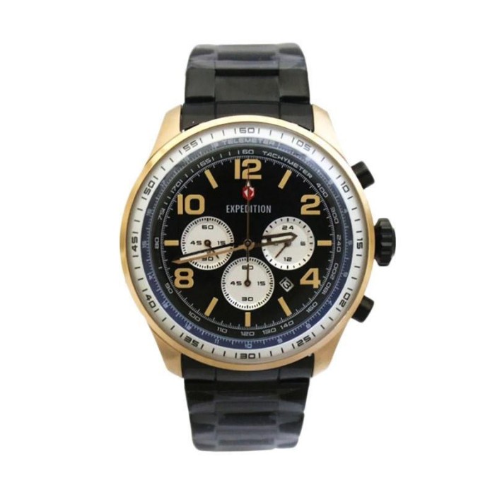 ✨Ready Jam Tangan Expedition E 6728 E6728 Pria Rosegold Black Original Limited