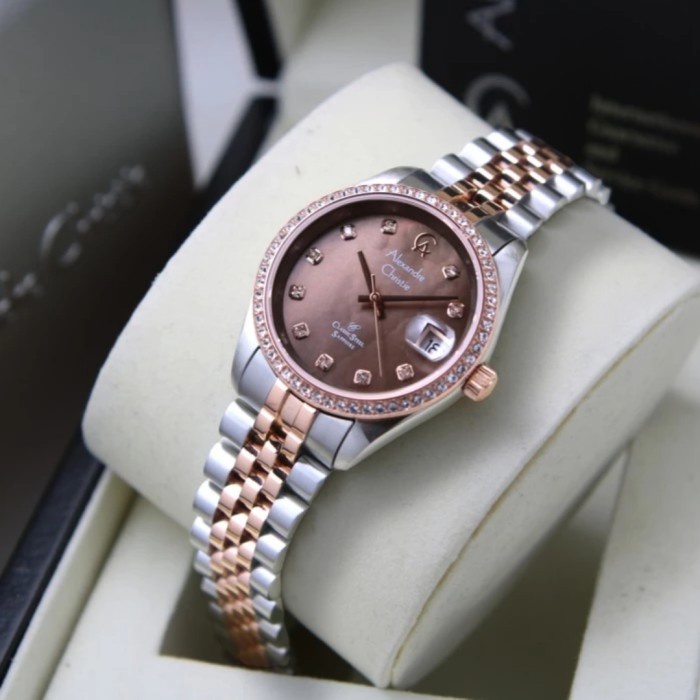 ✨Ready Alexandre Christie Ac 5012 Silver Rosegold Brown Ac5012 Wanitaoriginal Terbatas