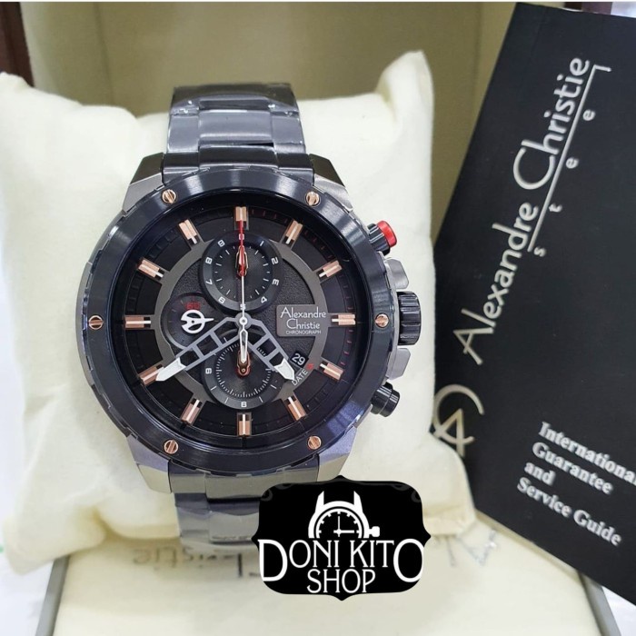 ✨Ready Alexander Christie Ac6530 Black Grey - Jam Tangan Pria Original - New Terbatas