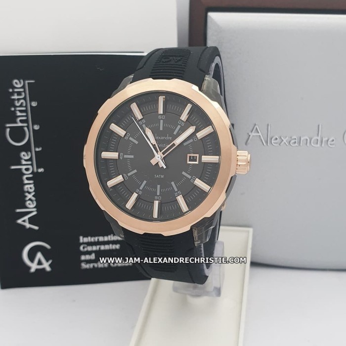 ✨Sale Jam Tangan Pria Alexandre Christie Original Ac 6553 Md Blrg Black Rose Limited