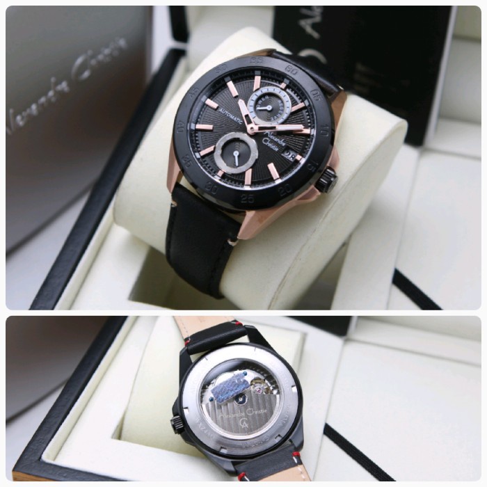 ✨Sale Alexandre Christie Ac 3045 Rosegold Black Automatic Pria. Original Berkualitas