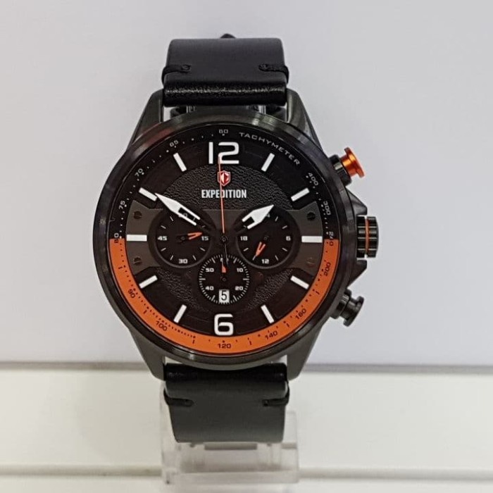 ✨Ready Jam Tangan Pria Expedition E6796 Mc Black Lis Orange Berkualitas