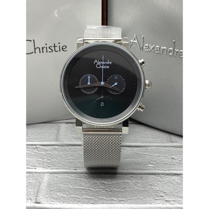 ✨Ready Jam Tangan Pria Alexandre Christie Ac 6547 Original Silver Diskon