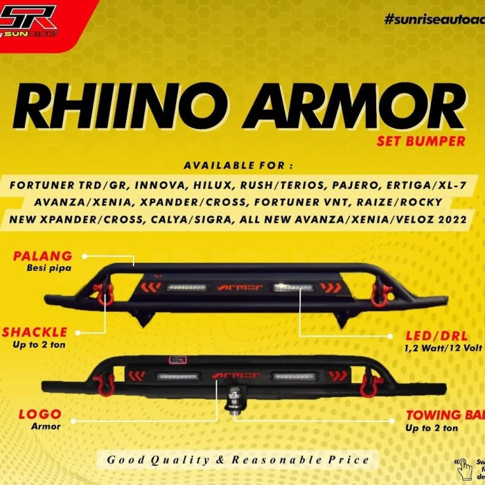 ✅Ready Paket Towing Bar Sunrise Armor Led All New Rush Terios 2018-2023 Limited