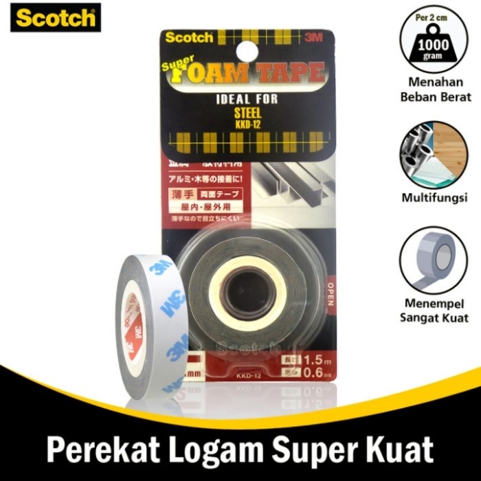 

Terbaru 3M Scotch Double Tape Baja/Besi Strong Steel Kkd 12 Promo Terlaris